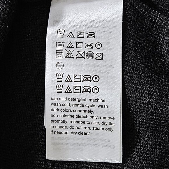 Calvin Klein Sweater Men L Gray Black Crewneck LS Italian Yarn Wool Blend Casual - Picture 14 of 15